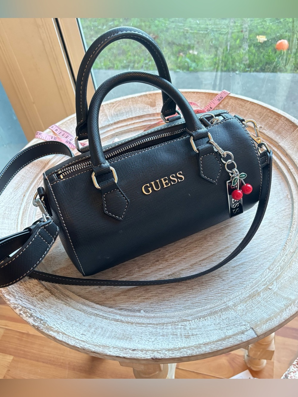 GUESS Black Mini bag with Cherry Charm